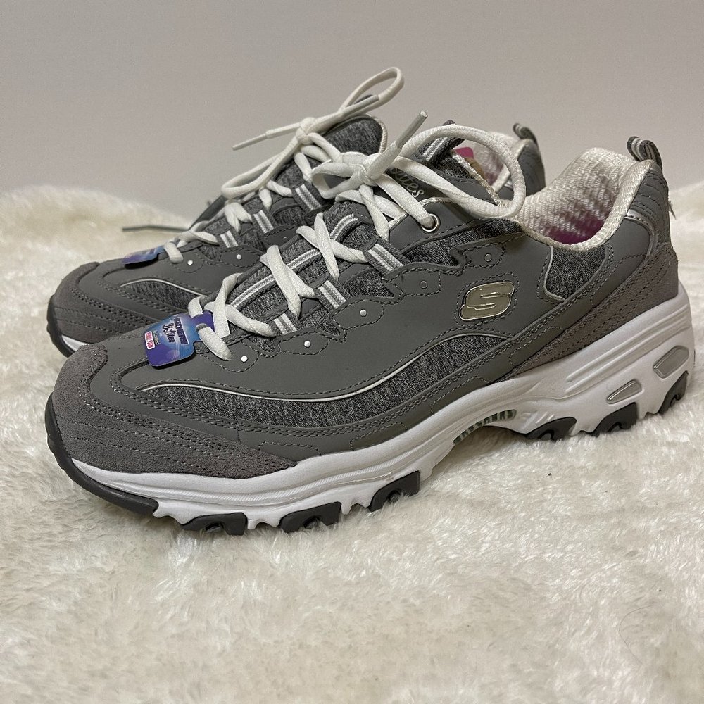 Skechers D Lite Women's Sneakers Size US10 Gray & White